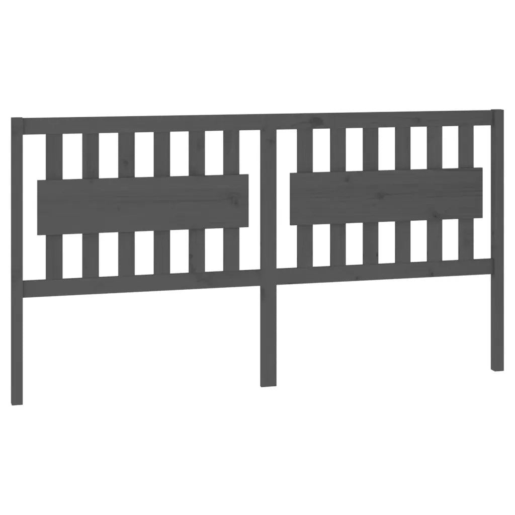 Testiera per Letto Grigia 185,5x4x100 cm Legno Massello di Pino cod mxl 32740