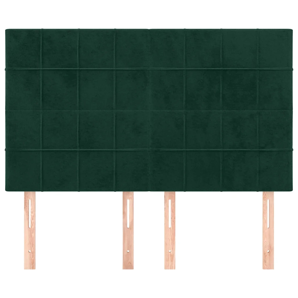 Testiere 4 pz Verde Scuro 72x5x78/88 cm in Velluto