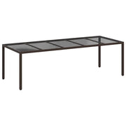Tavolo da Giardino | Tavolino da esterno Marrone 250 x 100 x 75 cm polyrattan