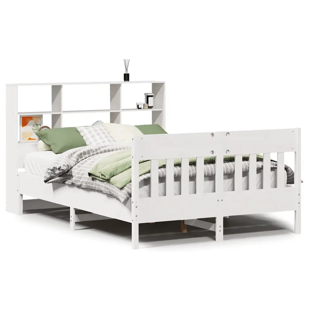 Letto senza Materasso Bianco 140x190 cm Legno Massello di Pino 3323234