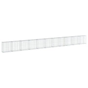 Gabbione recinto a gabbia muro di contenimento con coperchio 1100 x 50 x 100 cm ferro zincato argento 02_0040125