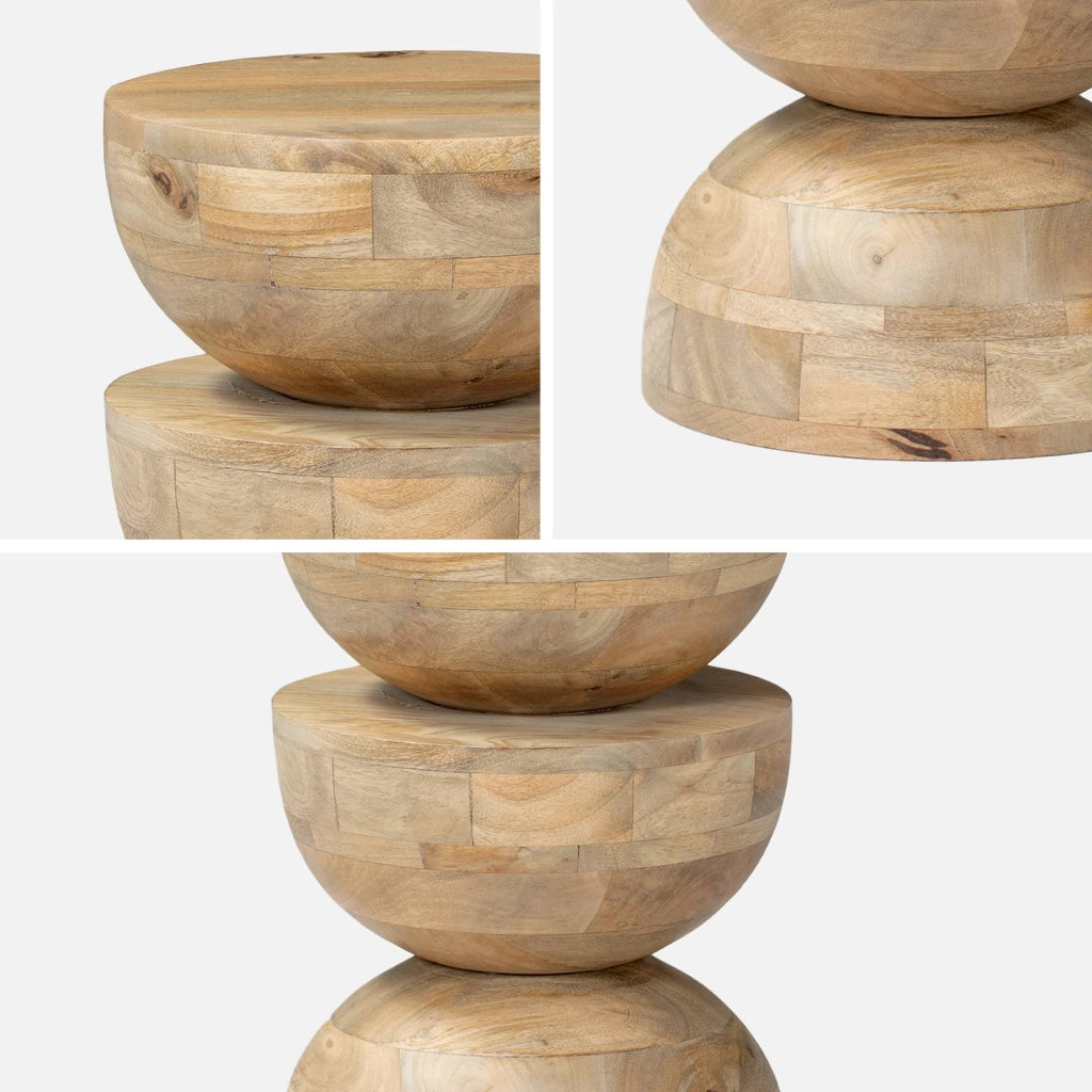 Tavolino in legno di mango naturale ø30 | sweeek