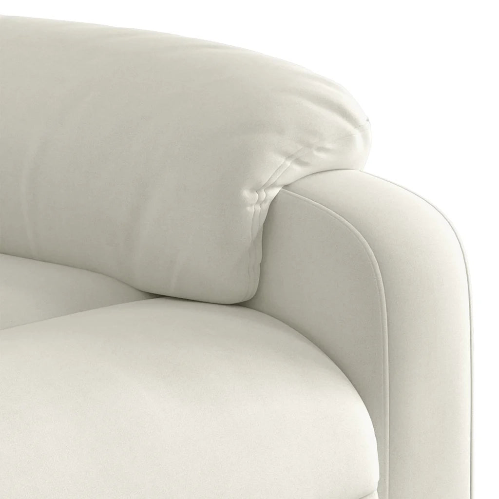 Poltrona Massaggiante Reclinabile Crema in Velluto 373520