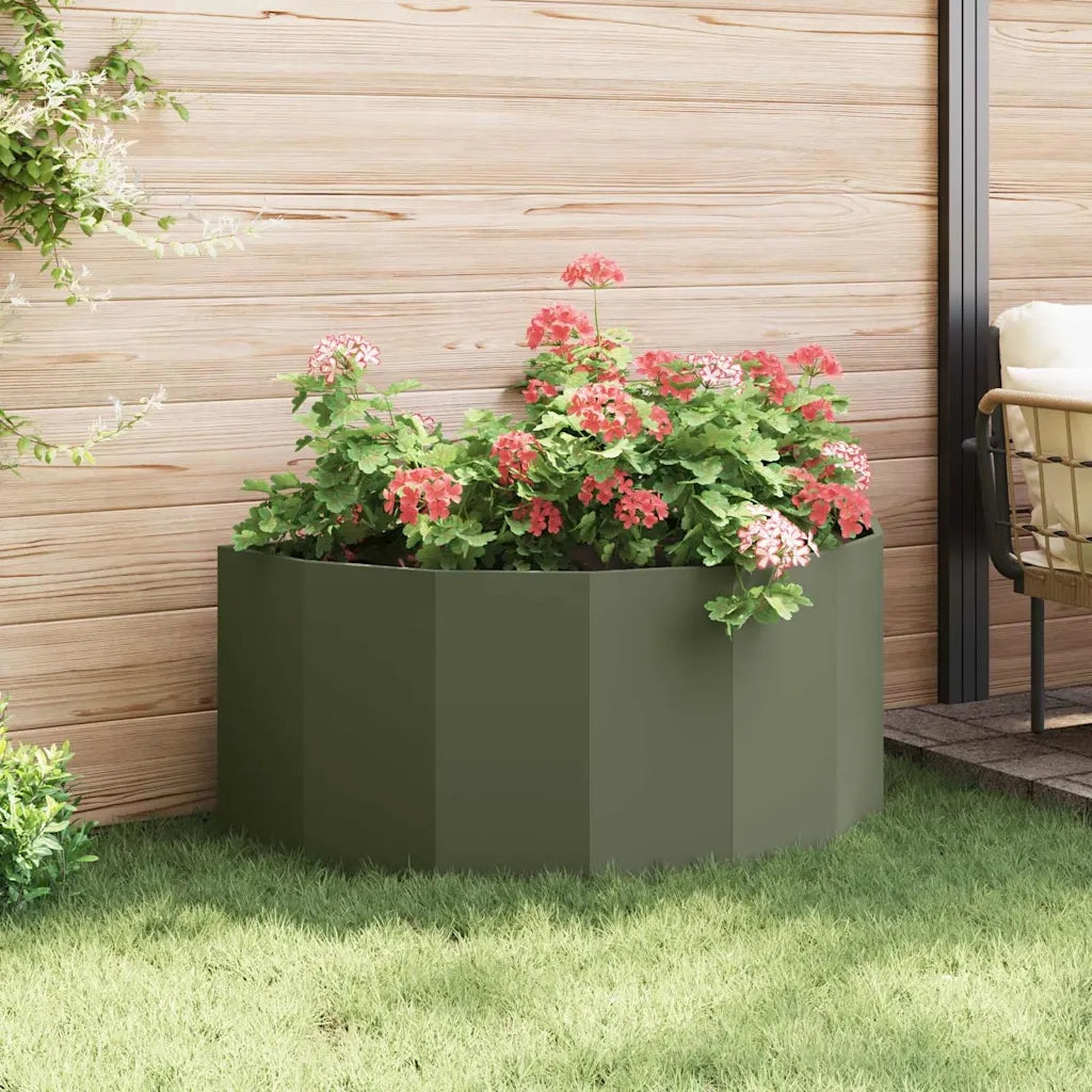 Fioriera Verde oliva 120 x 60 x 50 cm Acciaio 883706