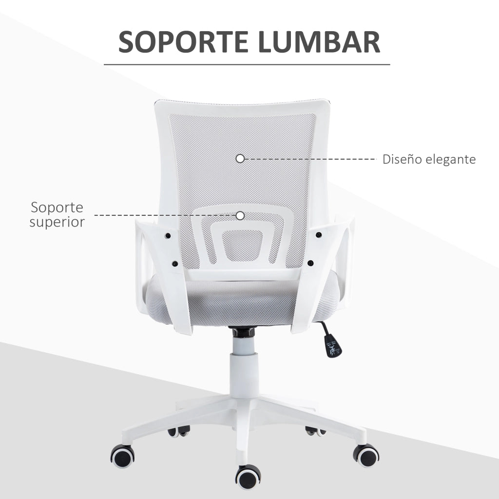 Sedia da ufficio girevole con rete ¨C zephmum ¨C grigio, altezza regolabile