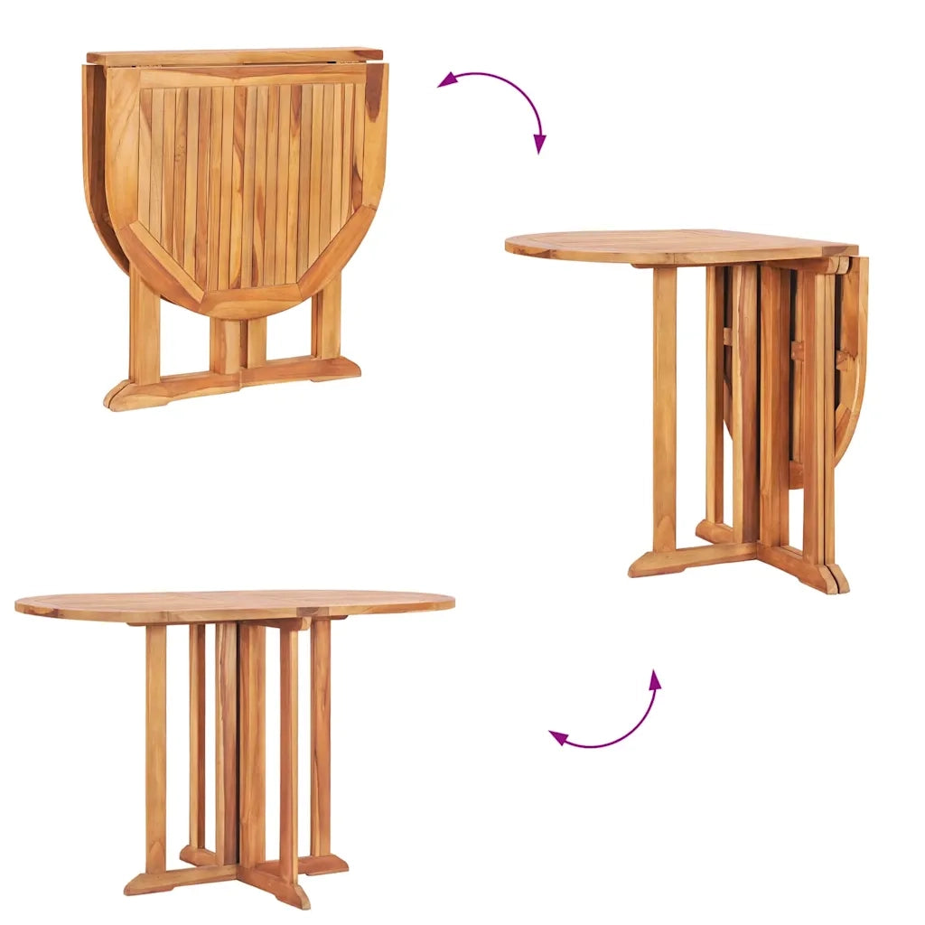 Tavolo Pieghevole a Farfalla 120x70x75 cm in Massello di Teak 49002