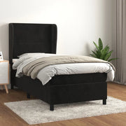Giroletto a Molle con Materasso Nero 100x200 cm in Velluto 3129137