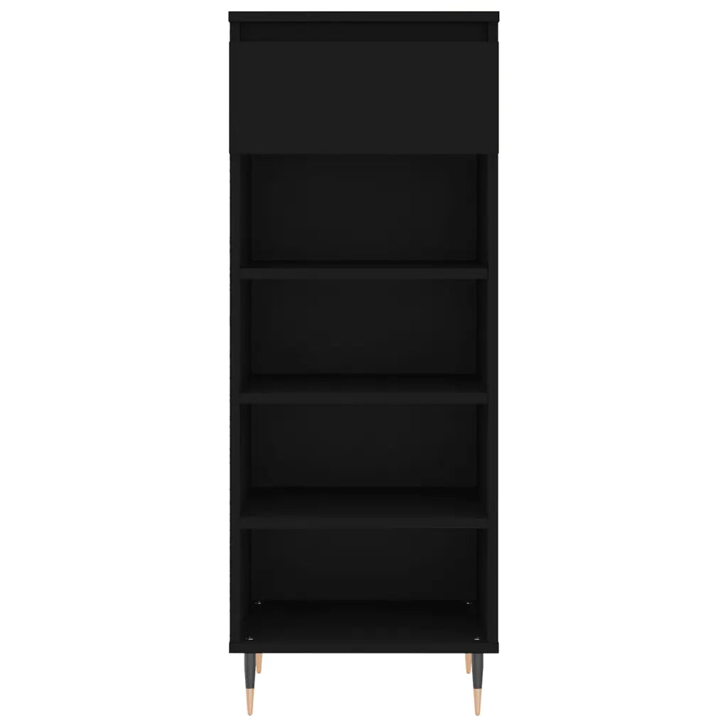 Scarpiera Nera 40x36x105 cm in Legno Multistrato 831453