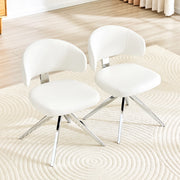SEDIA Girevole Set da 2 pezzi 77 cm PU Bianco struttura in metallo
