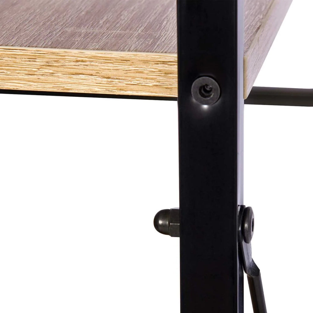 Mensola con ripiano in metallo e legno di rovere nero chiaro 19_0000440