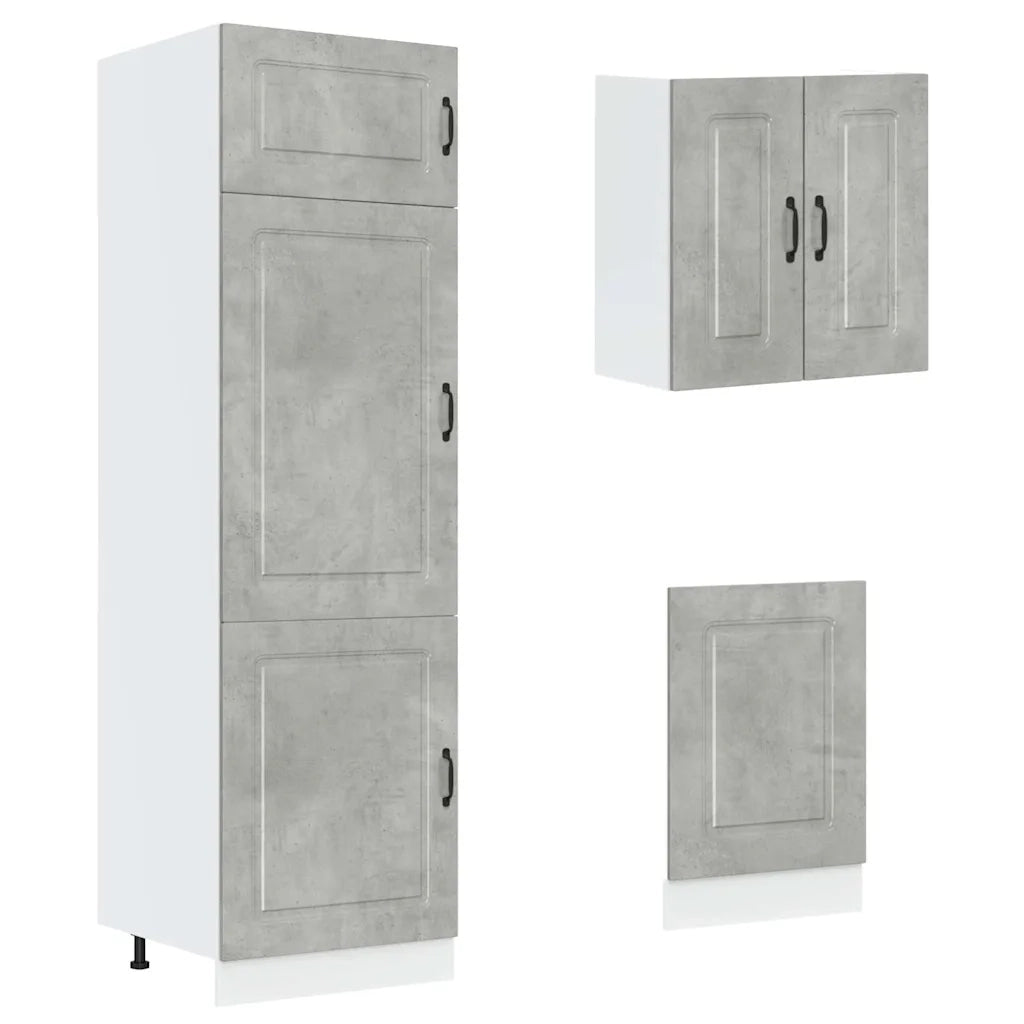 Set Mobili da Cucina 8 pz Kalmar Grigio Cemento in Truciolato 3314795