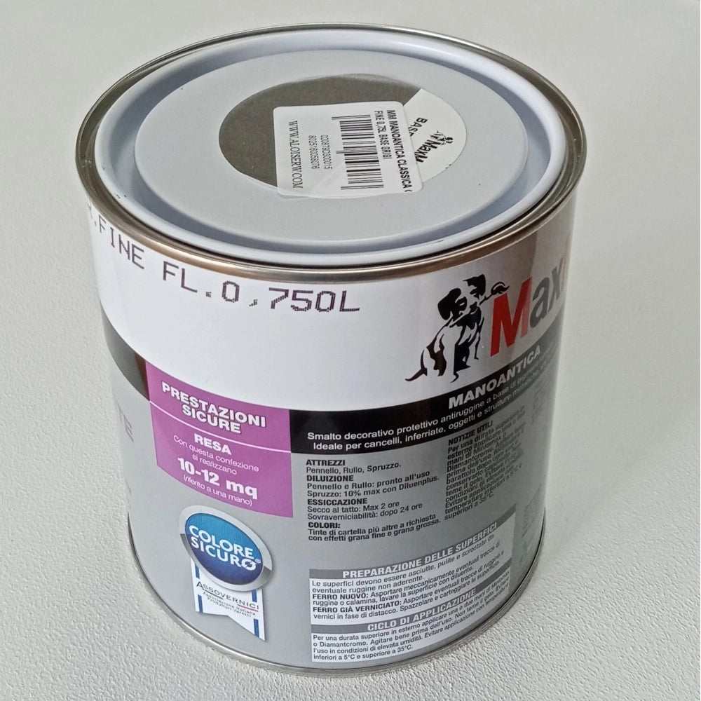Manoantica classico 750ml smalto ferro micaceo antiruggine in varie colorazioni, colori manoantica verde