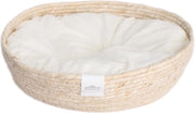 Letto per cani - Cuscino per cani con forma di abbraccio Ø 45 cm altezza 13 cm materiale naturale/pluche bianco/beige di alta qualità per un sonno tranquillo