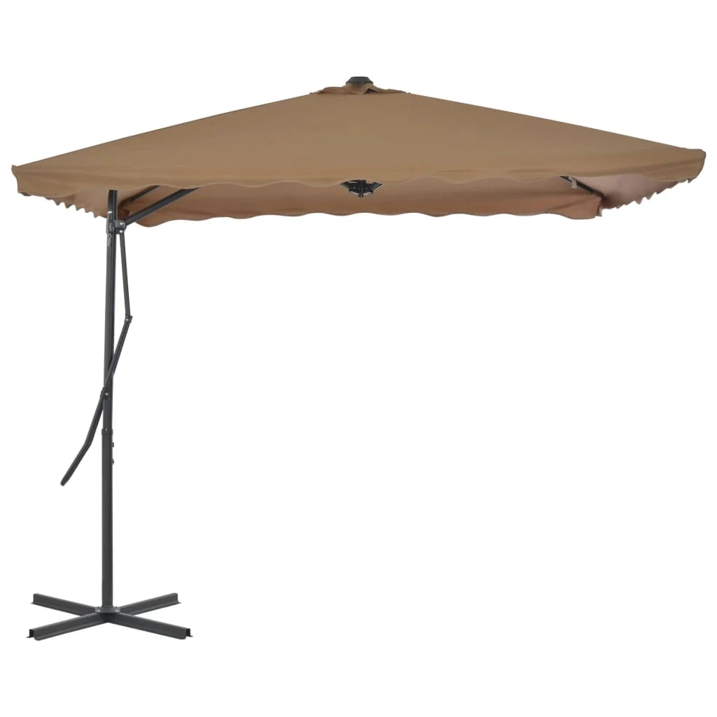 Ombrellone da esterno con palo in acciaio 250 x 250 cm tortora 02_0008273