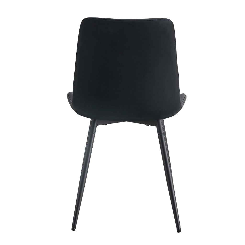 SEDIA Da pranzo Set da 4 pezzi 75,5x59x50,5 cm Nero in PU e metallo