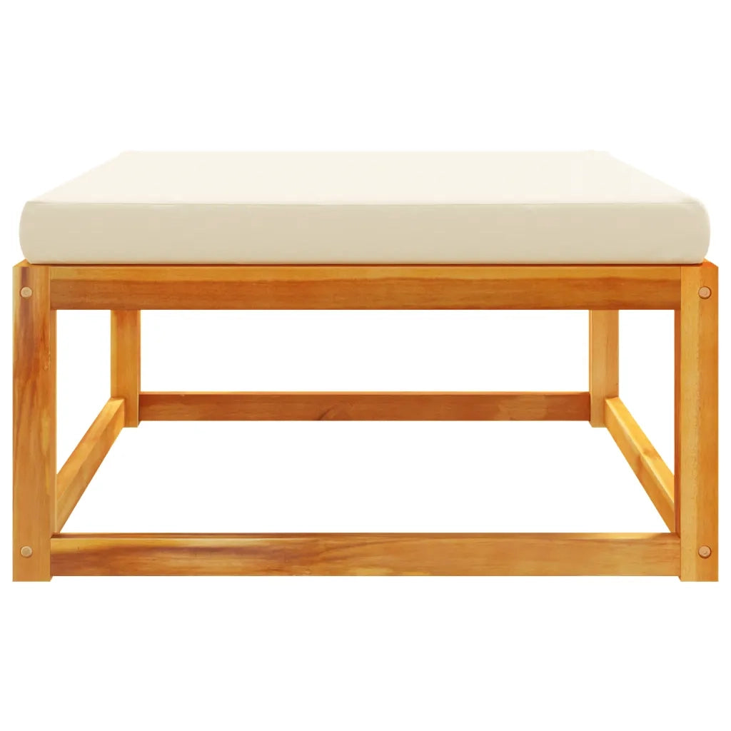 Poggiapiedi Giardino con Cuscino 65x65x29 Legno Massello Acacia 3278939