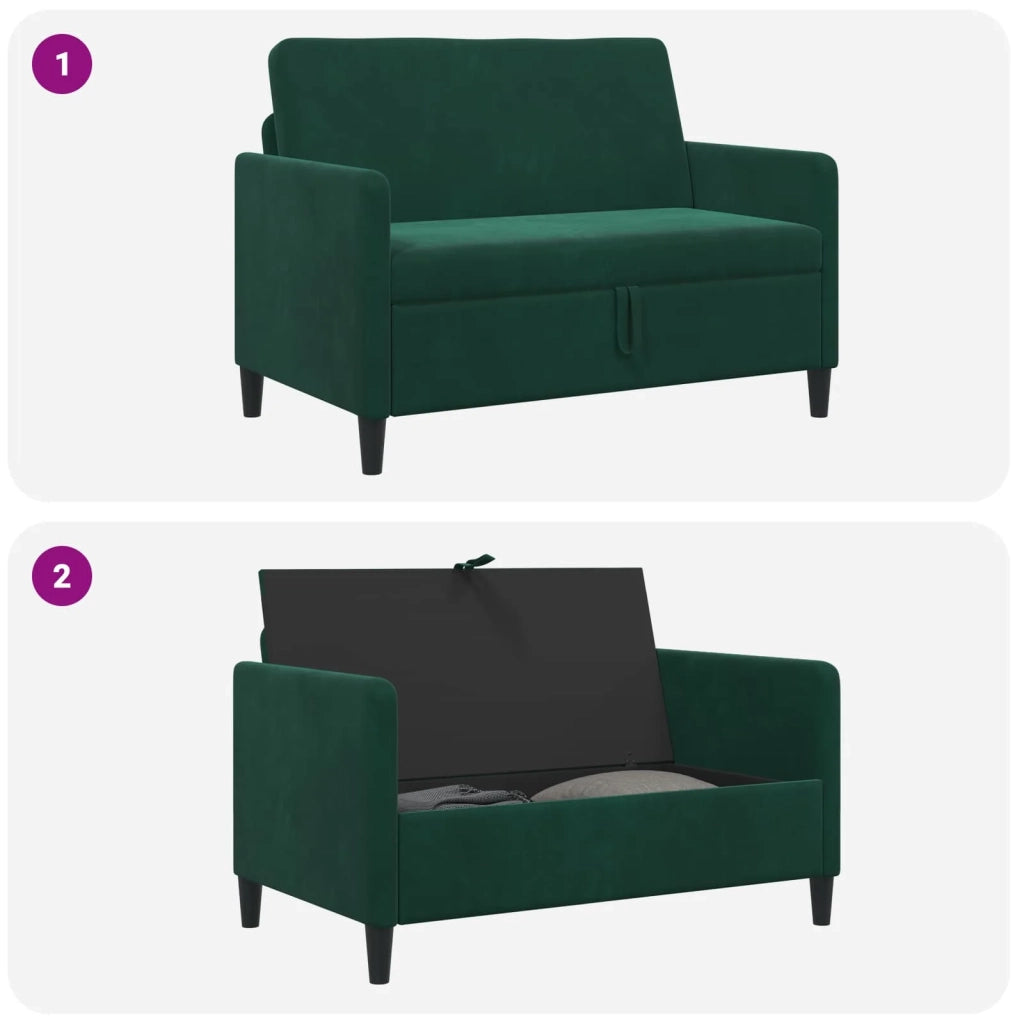 Divano con Storage Verde Scuro 122 x 78 x 87 cm Poliestere 42036907