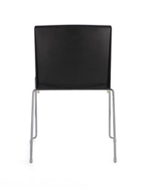 Set 4 Sedie 43,5x50x79 cm Giulia in Poliestere Cromo e Nero