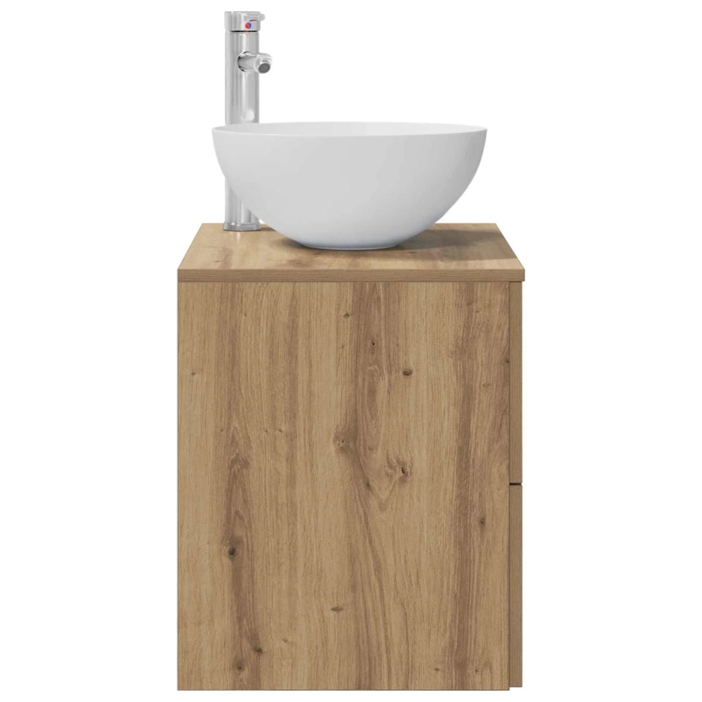 Mobiletto con Lavabo a Parete Rovere Artigianale