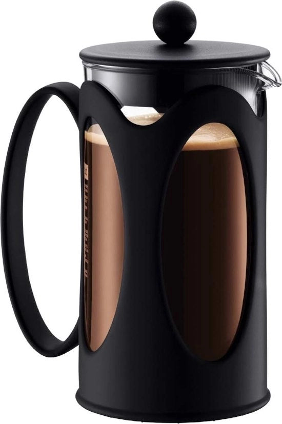 Caffettiera a pressione - Sistema French Press - Filtro permanente in acciaio inossidabile - 035 Litri - Nero