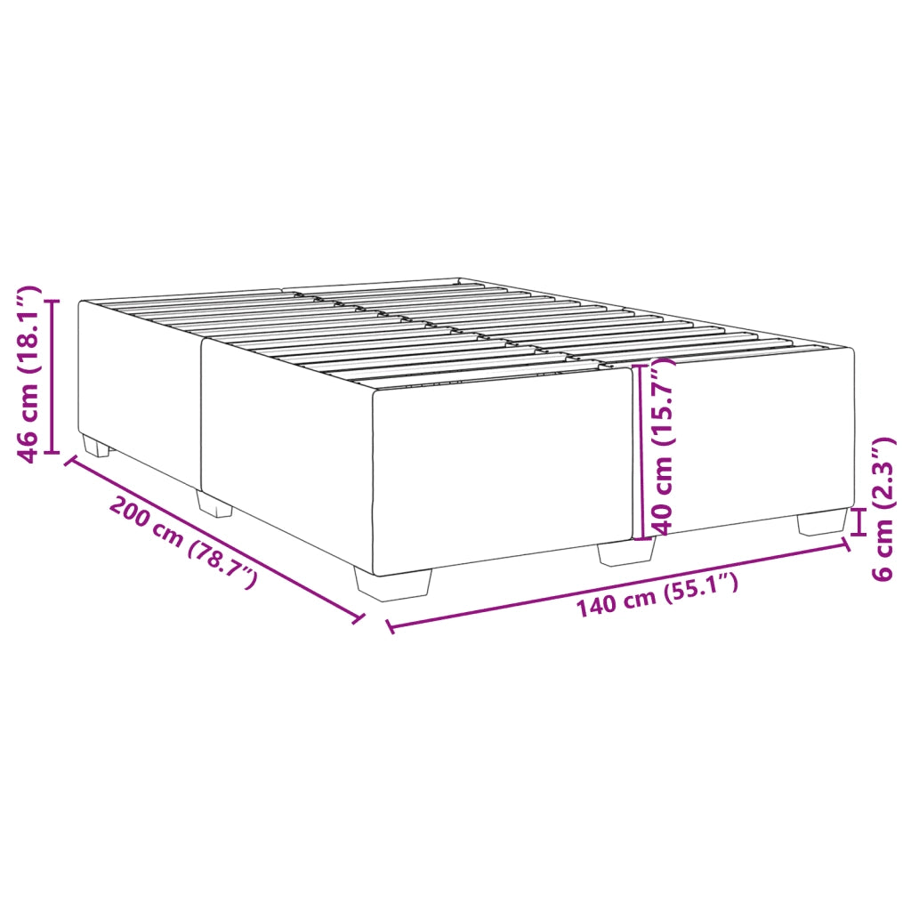 vidaXL Giroletto senza Materasso Tortora 140x200 cm in Tessuto