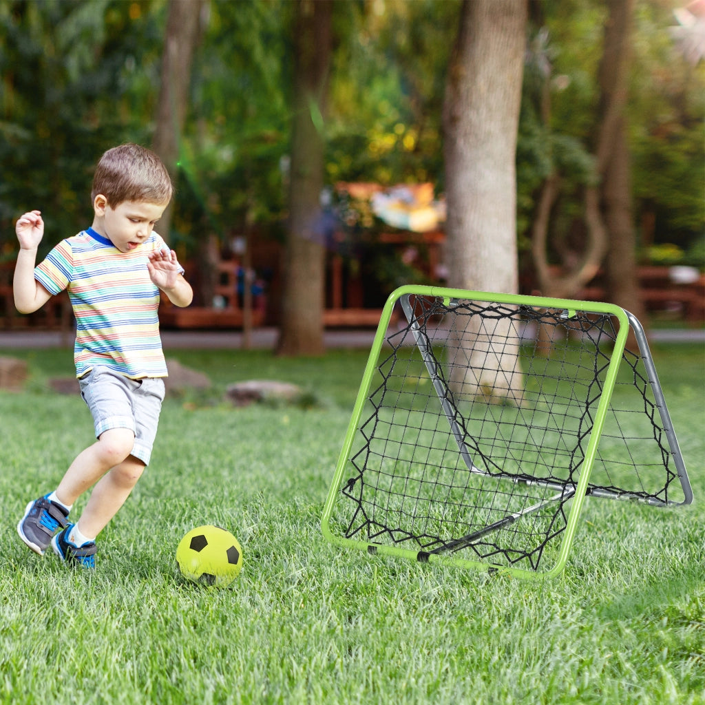 Rete Rimbalzo Calcio Baseball Basket ¨C Xylo ¨C Regolabile 5 Livelli Verde Nero 75x75x64cm