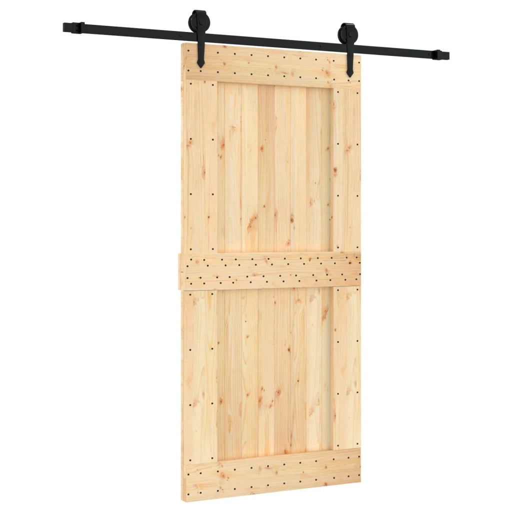 Porta scorrevole Naturale e Nero 95 x 210 cm 3445162