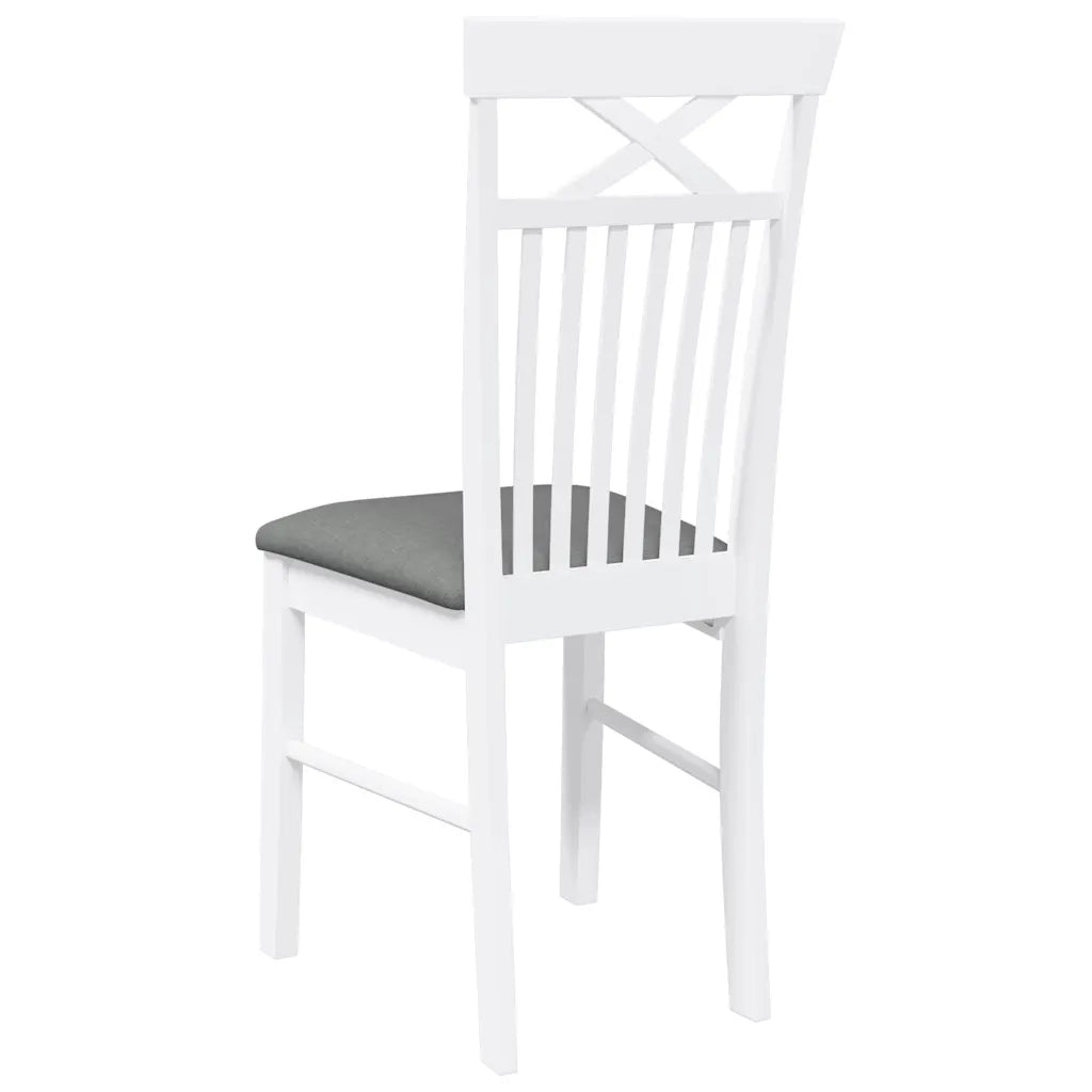Sedie da Pranzo con Cuscini 2 pz Bianco Legno Massello di Hevea 4102413
