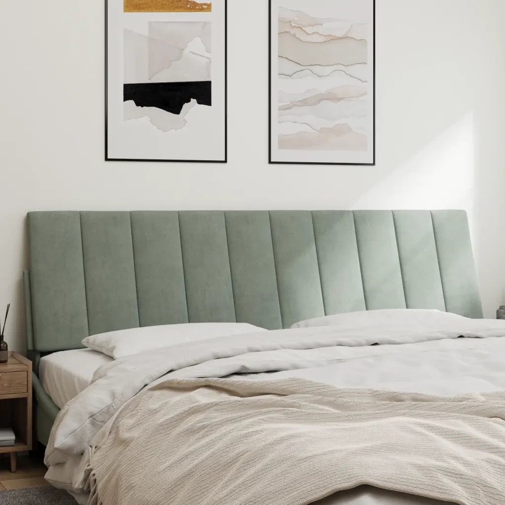 Cuscino Testiera Hanko Grigio Chiaro 183 cm in Velluto 374687