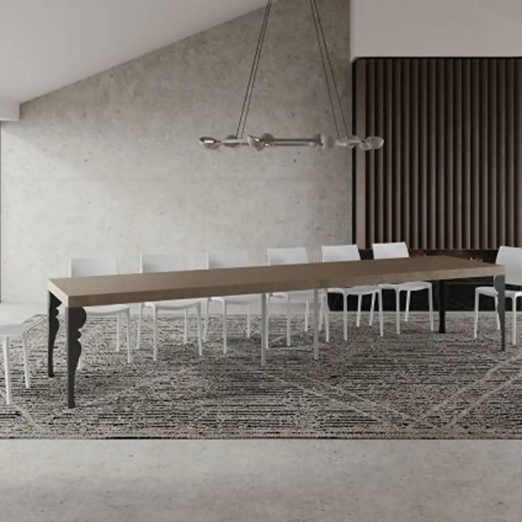 Tavolo allungabile 140/400x90 cm Paxon Premium tortora gambe antracite