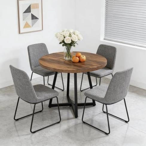 Tavolo da pranzo industriale 80 cm in MDF e metallo