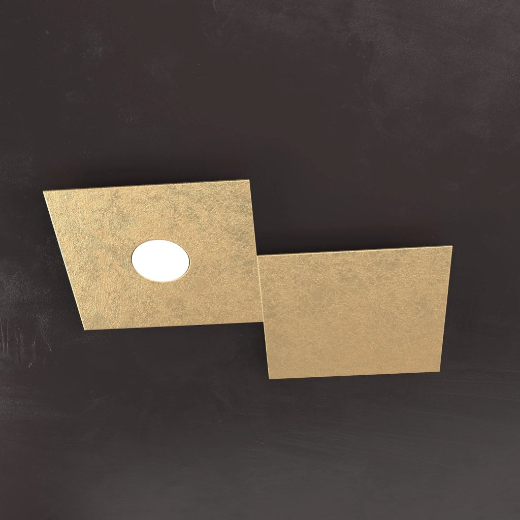 ECCENTRIC APPLIQUE-PLAFONIERA 1 LUCE + 1 DECORATIVO FOGLIA ORO 1156-1L1D-FO