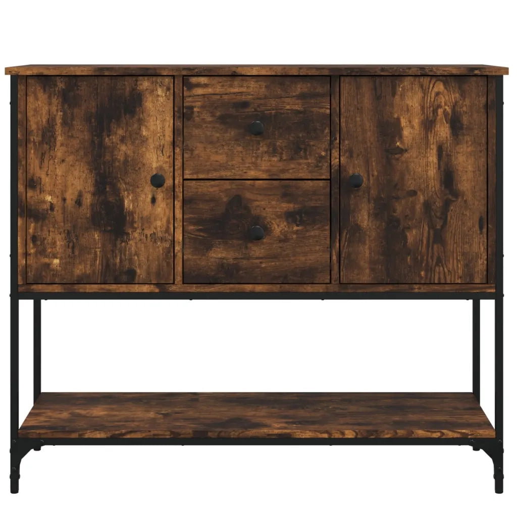 Credenza | Madia | Buffet da pranzo | Armadio da pranzo Rovere Fumo 100x36x85 cm in Legno Multistrato