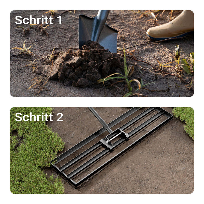 Rastrello livellatore in alluminio 120 x 25 cm, per livellamento e sabbiatura di terreni prati