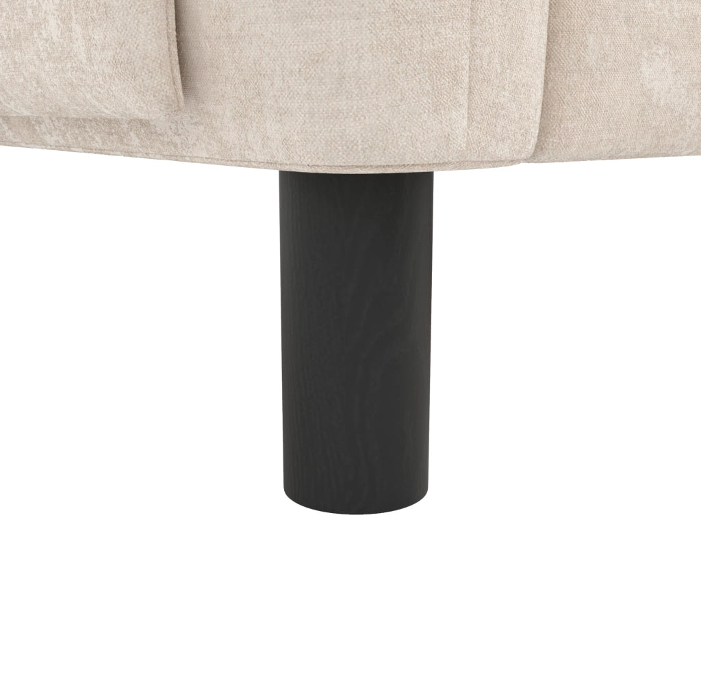 Sofa 2 posti moderno in tessuto chenille beige con cuscini spessi e tasche laterali, design scandinavo