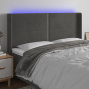 Testiera a LED-Testata con LED Grigio Scuro 183x16x118/128cm inTessuto 631043