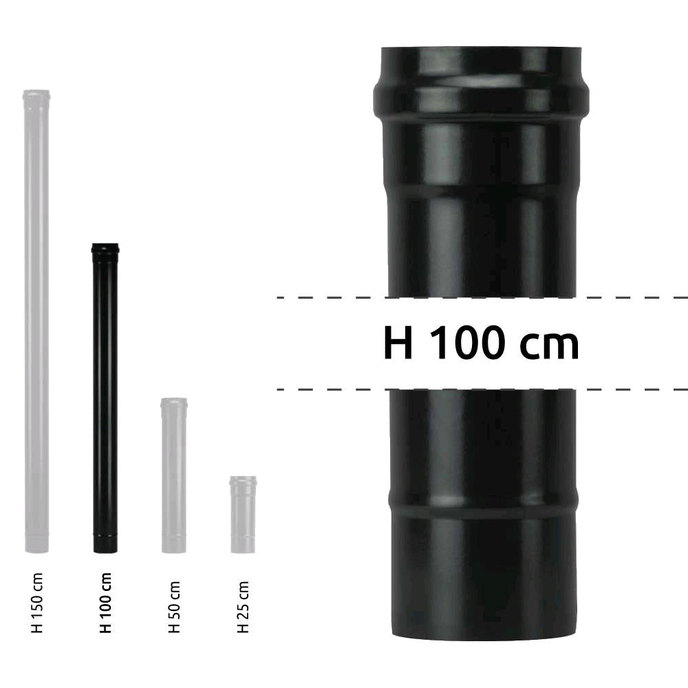 Tubo per Stufa a Pellet Acciaio rivestito con smalto porcellanato 100H cm 10 ⌀ cm - PNL1000