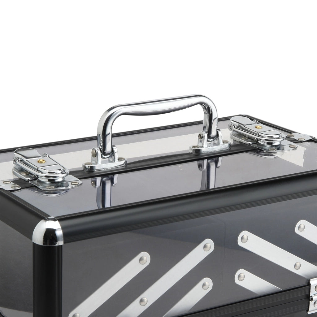 EasyComfort Valigetta Porta Trucchi Professionale da Viaggio, Valigetta Trucchi con Vassoi Estraibili e Serratura, per Makeup Beauty Case Donna Viaggio, 30x18.5x22 cm, Nero