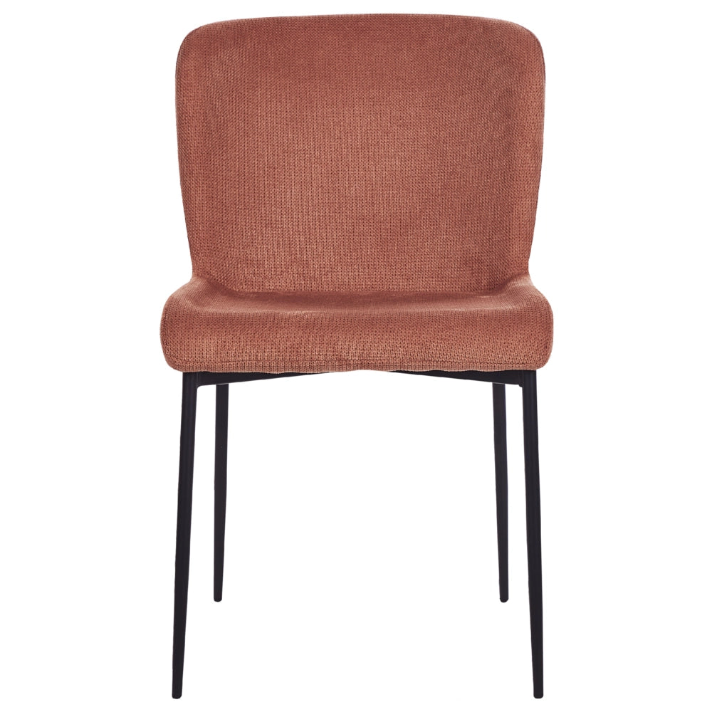 Set di 2 sedie da pranzo in tessuto poliestere con texture a maglia marrone soggiorno e camera da letto