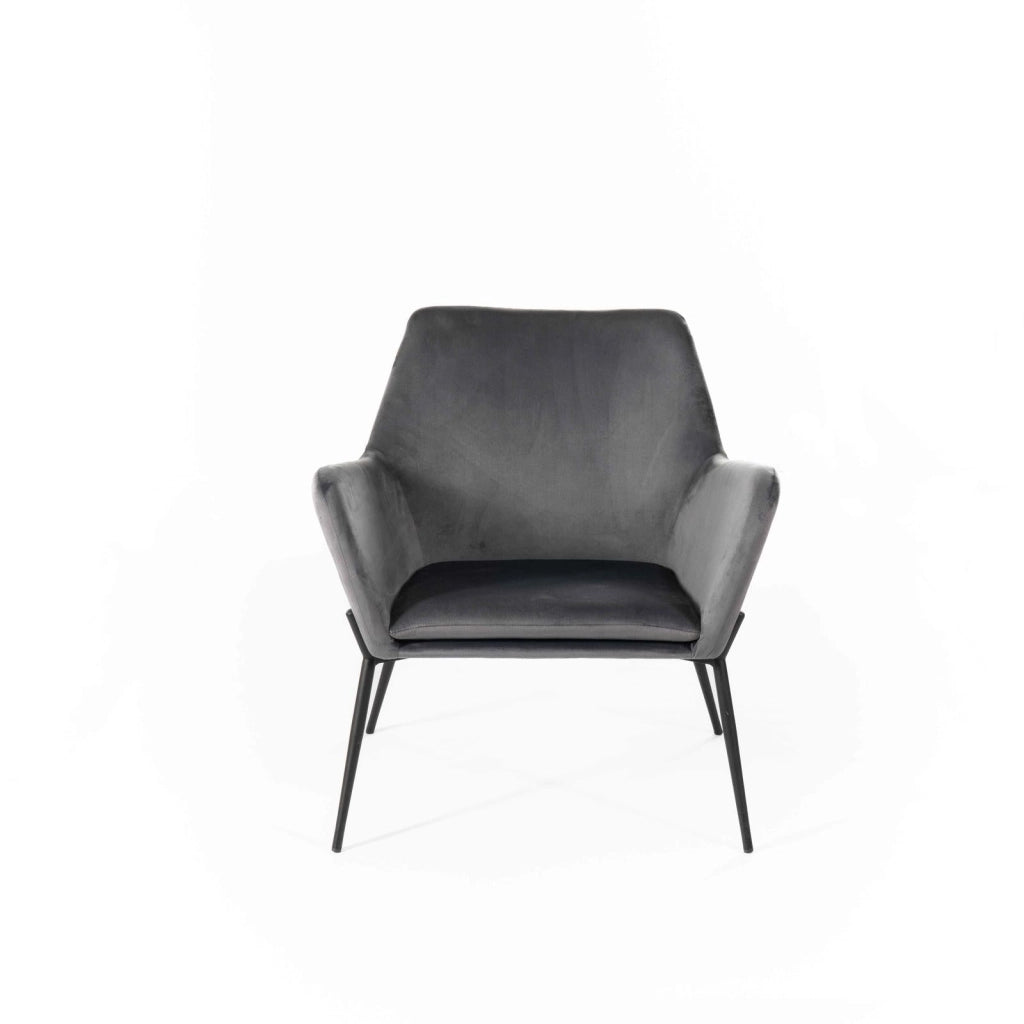 Poltrona 71,5x54xH70 cm in Velluto Gin Antracite e Nero