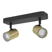 Faretti E Spot Moderno Consuma 1 Acciaio Ottone 2 Luci Gu10 Ip44