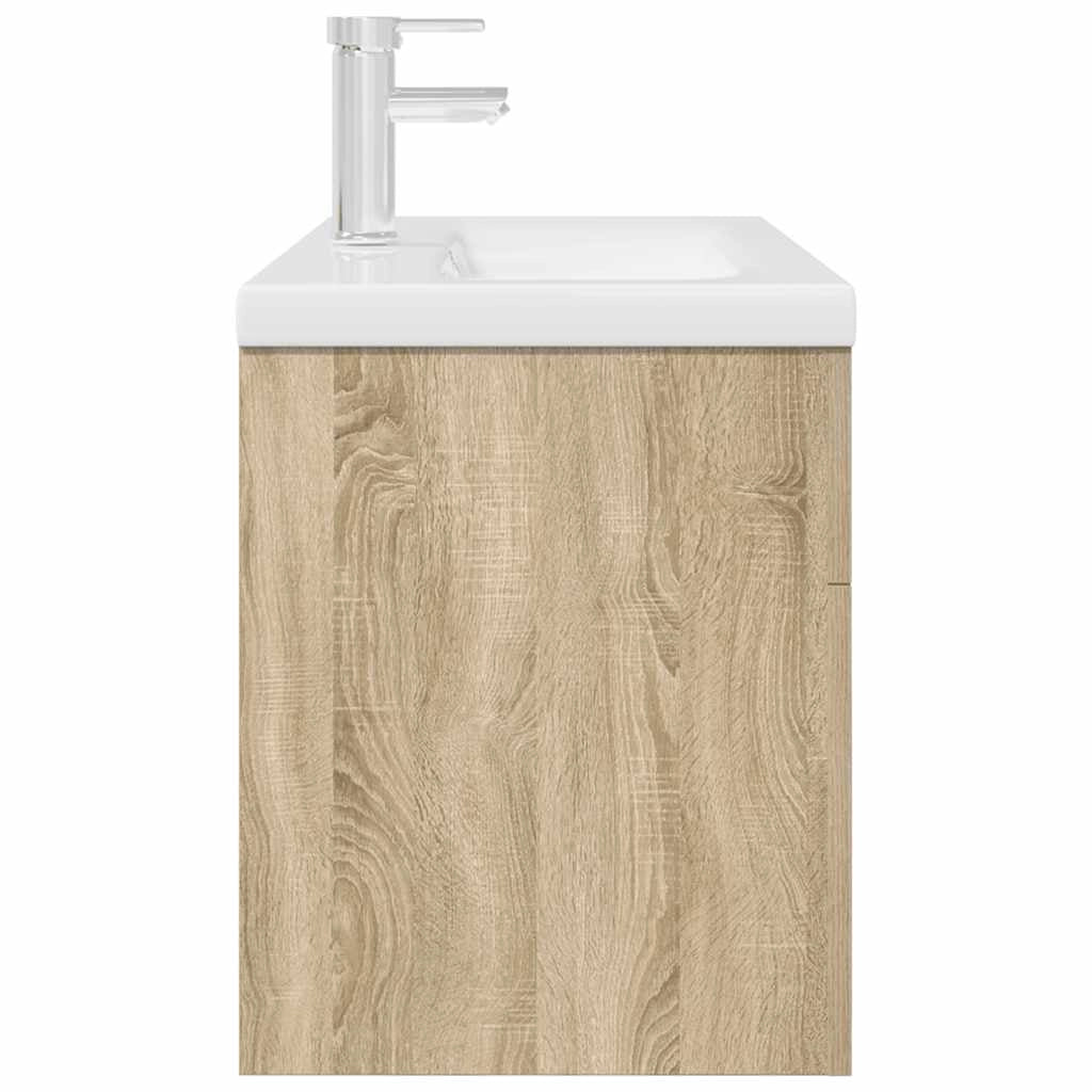 Mobile bagno integrato con lavabo dal design moderno 80 x 38,5 x 46 cm legno composito rovere Sonoma 02_0055764