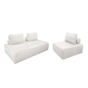Divano modulare in bouclé, 3 posti, crema