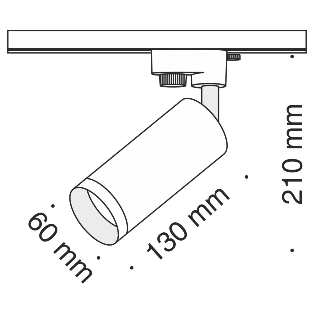 Faretto Per Binario Moderno Focus Alluminio Nero 1 Luce