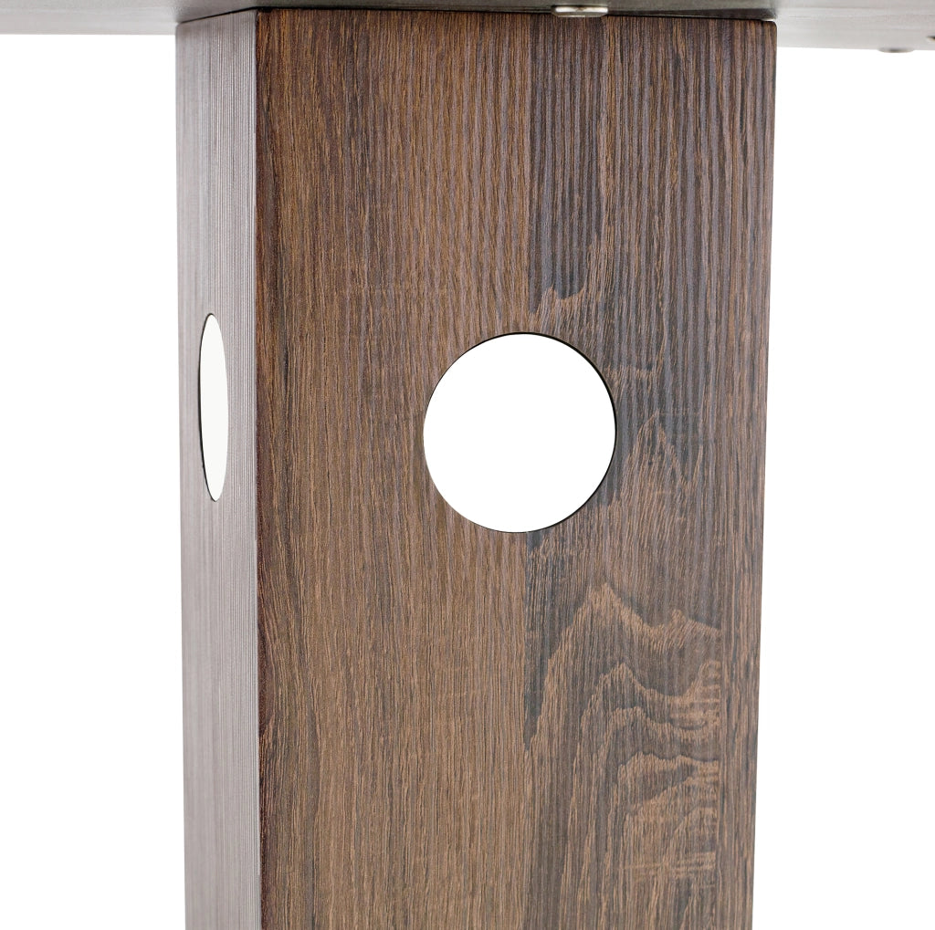 Tavolo da pranzo 100x100x76 cm; resistente all'acqua e ai graffi; MDF; noce