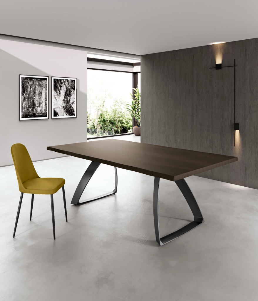 Bridge - Tavolo fisso (160 x 90 cm) in impiallacciato rovere nero