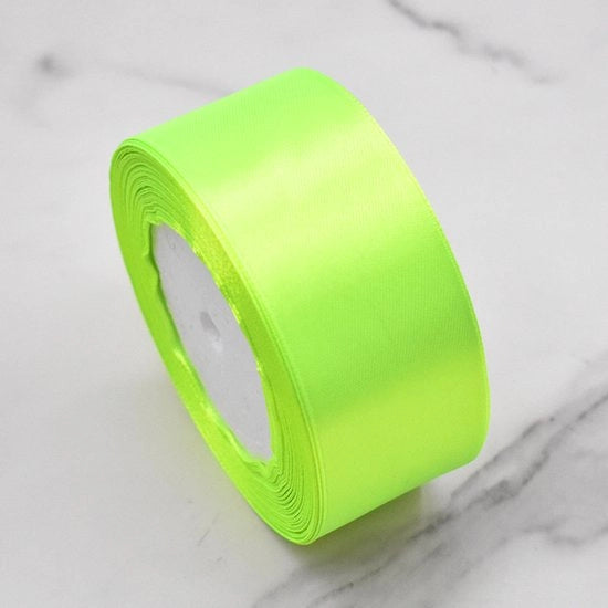 Lana di seta, 40 mm x 22,8 m, lana per regalo, confezione per regalo, manufatto a mano, decorazione, adatto per matrimonio, fai da te, lana di rosa, torta, fiori, confezione per regalo, verde fluorescente