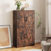 Armadio da cucina alto 110 cm, multiuso, da cucina, a buffet con ripiani e ante regolabili, in legno, per sala da pranzo, da cucina, marrone