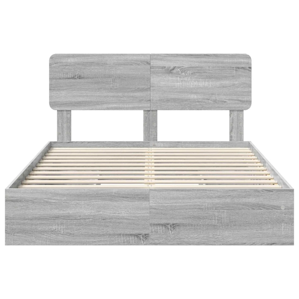 Letto con Contenitore con testiera Grigio Sonoma 140 x 200 cm 3412274