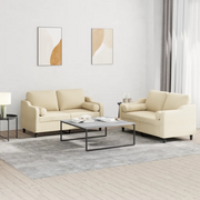 Set Divani 2 pz con Cuscini Crema in Tessutocod mxl 82311
